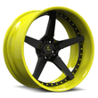 SD-06 black with accelerate yellow deep dish forged wheels for Corvette - custom rims