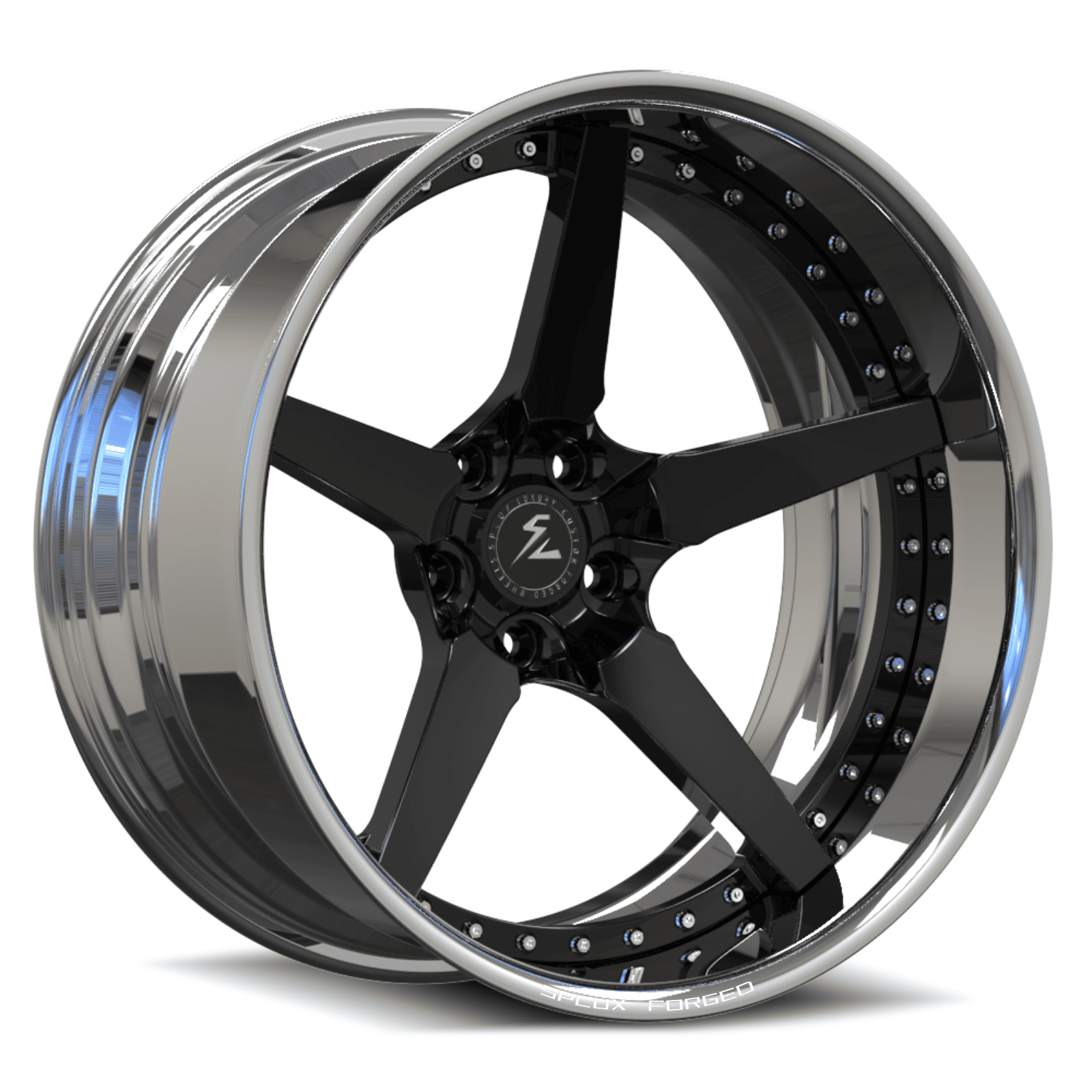 SD-06 black chrome deep dish forged wheels for Aventador - aftermarket alloys