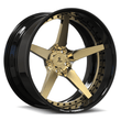 SD-06 black polished frozen gold forged wheels for Crown Victoria - deep dish aftermarket alloys