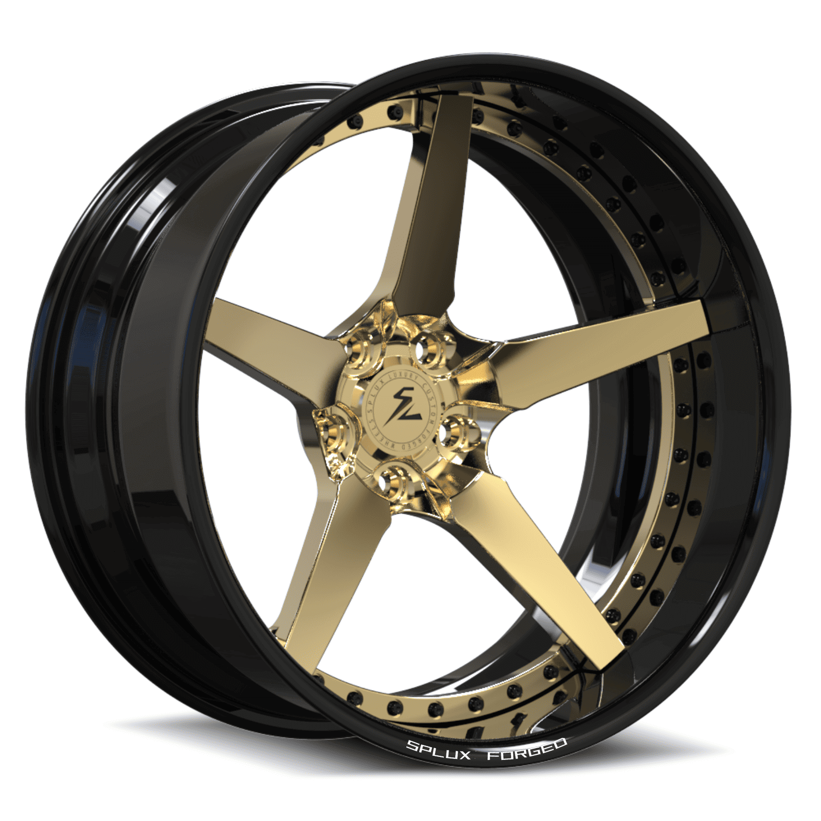 SD-06 black polished frozen gold deep dish forged wheels for Durango - aftermarket rims