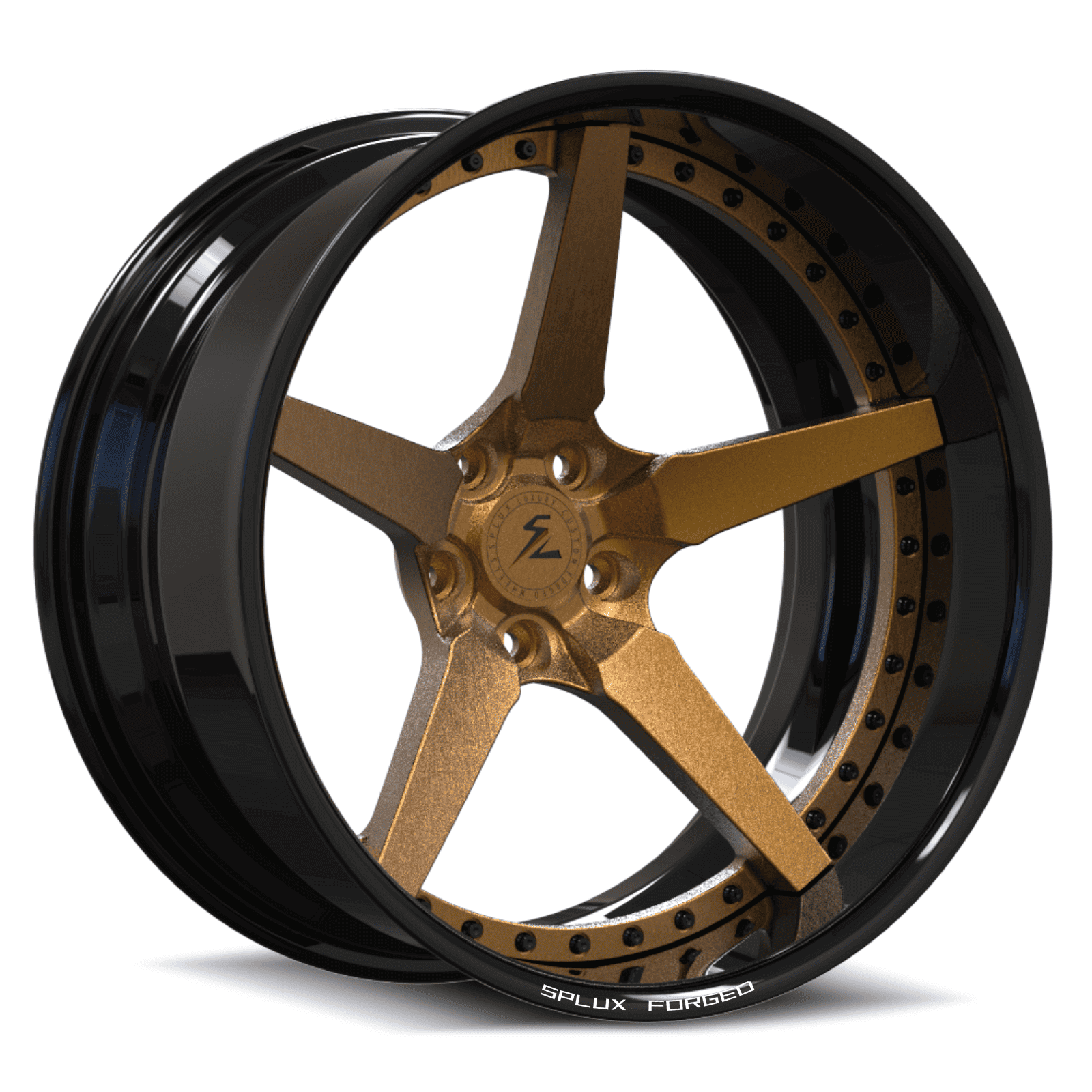 SD-06 black transparent gold deep dish forged wheels - aftermarket rims