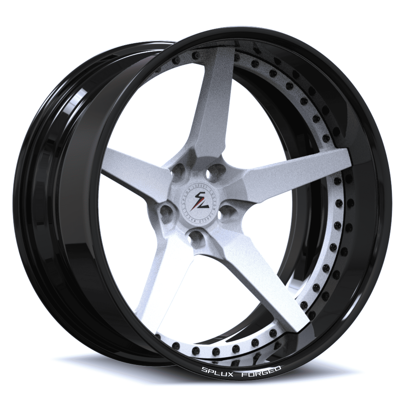 SD-06 black white forged wheels for Jaguar XJ - deep dish aftermarket wheels