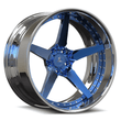 SD-06 chrome polished blue deep dish forged 2-piece wheels - custom alloys