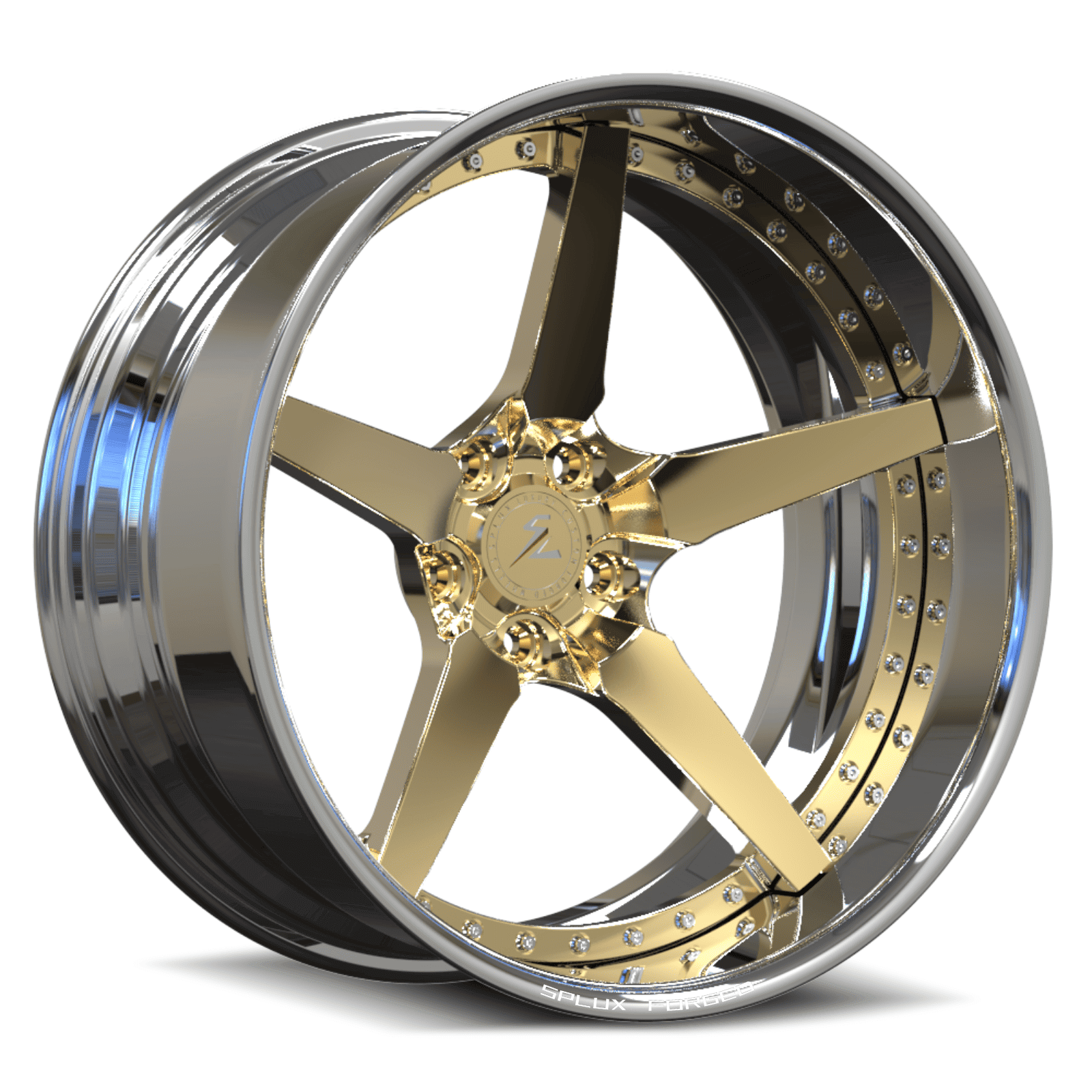 SD-06 chrome polished frozen gold deep dish forged wheels for 2021 Dodge Durango - custom rims