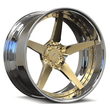 SD-06 chrome polished frozen gold deep dish forged wheels for 2021 Dodge Durango - custom rims