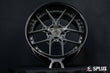 Splux SD-02 19" y-spoke custom forged 2-piece black rims deep dish aftermarket for 1967 Chevrolet Camaro in Destroyer Gray and black.