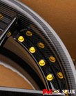 tesla model s wheels carbon fiber rim lip close up on Model S Plaid