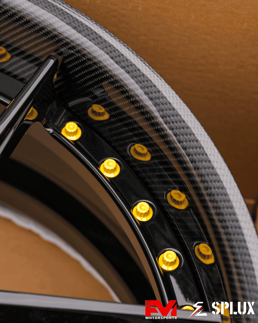 tesla model s wheels carbon fiber rim lip close up on Model S Plaid