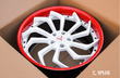 Custom Corvette C8 wheels in red 20 inch fitment