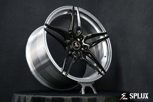 20 inch custom wheels for porsche panamera with classic 5-spoke black finish.fully forged monoblock from splux.