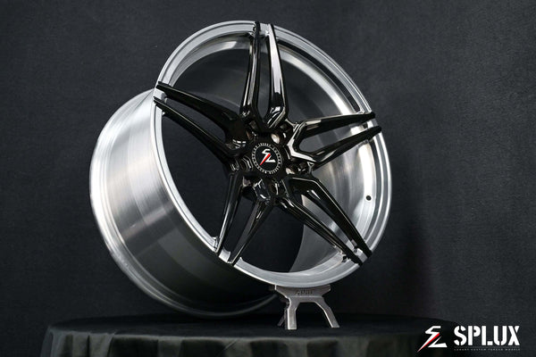 20 inch custom wheels for porsche panamera with classic 5-spoke black finish.fully forged monoblock from splux.