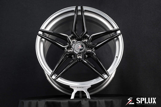 porsche panamera black with black wheels in 20 inch staggered setup.Luxury custom forged 1-piece porsche aftermarket rims.