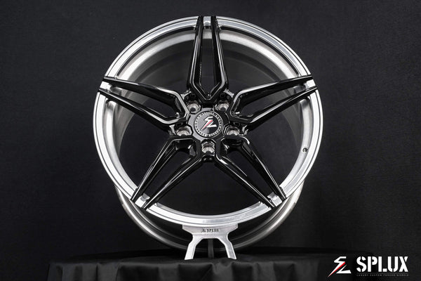 porsche panamera black with black wheels in 20 inch staggered setup.Luxury custom forged 1-piece porsche aftermarket rims.