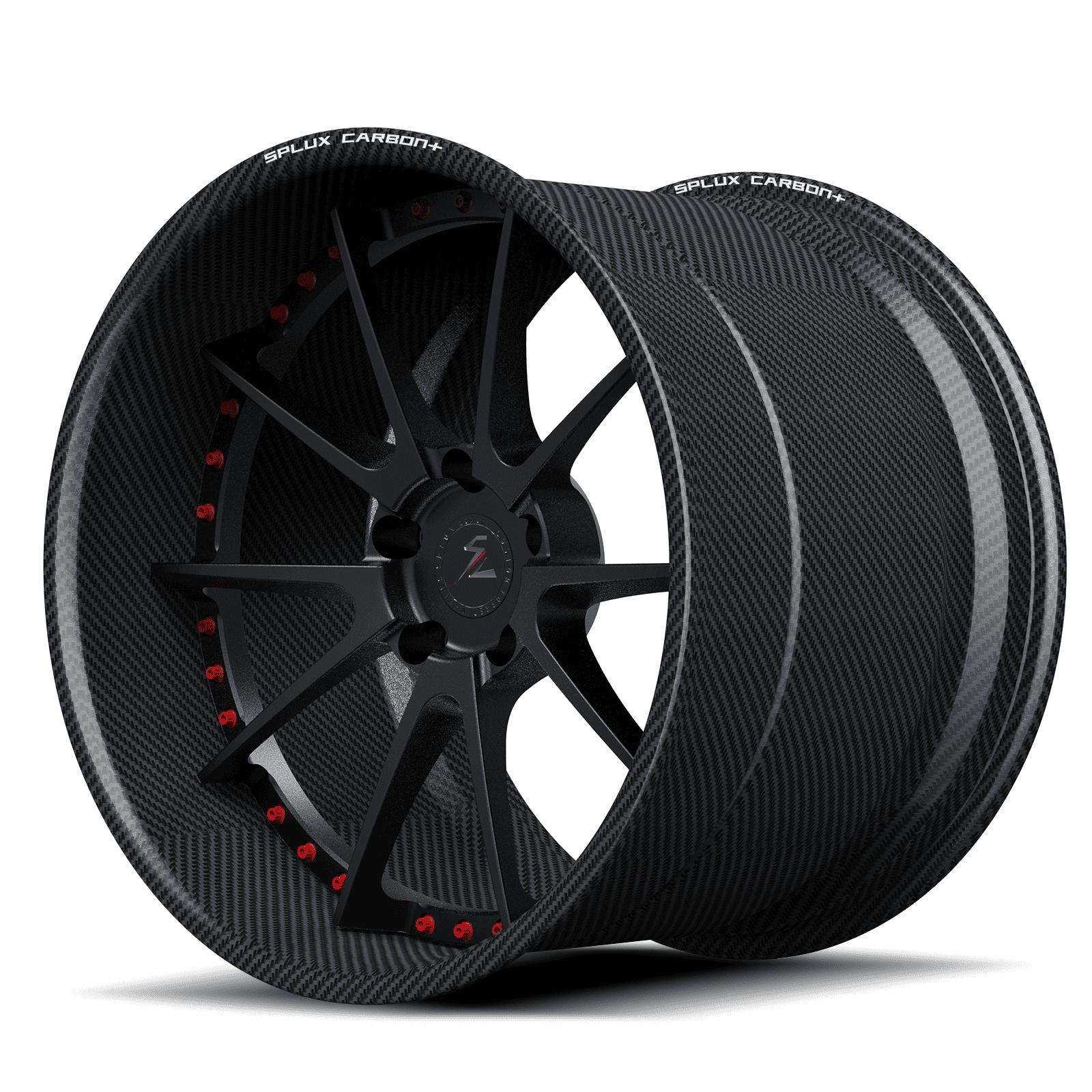 RCF-10 black red forged wheels for Durango Hellcat - deep dish 2-piece alloys