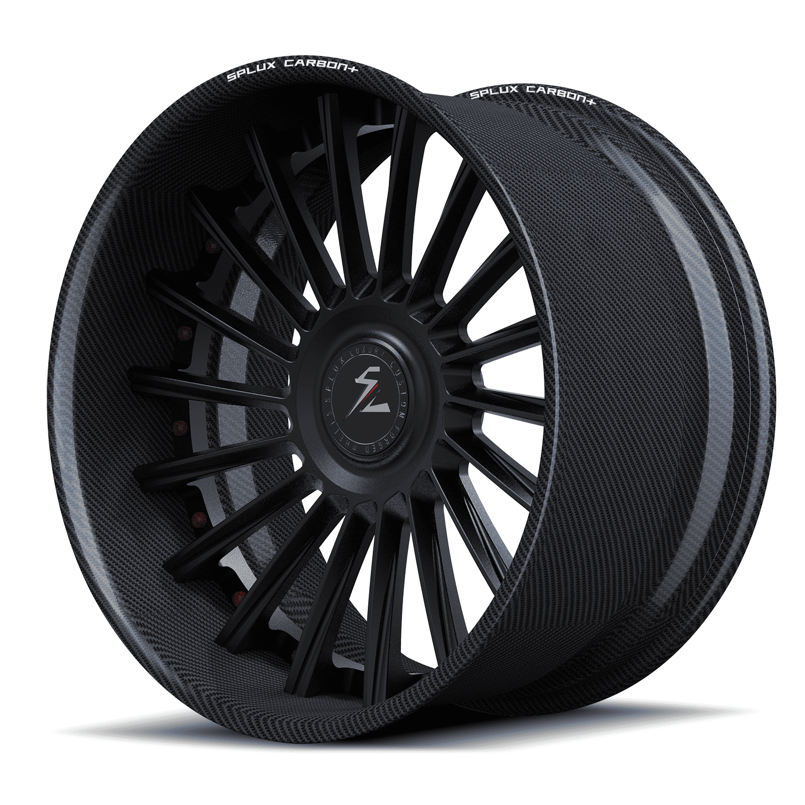 RCF-11 matte black red forged wheels for 911 Turbo S - deep dish carbon fiber