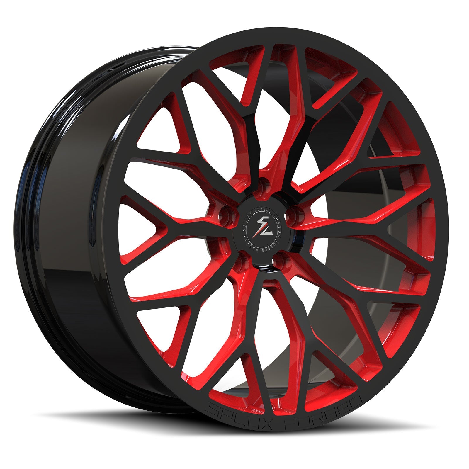 SC-14M black with red accents forged wheels for Cadillac Escalade - 2-piece deep concave rims