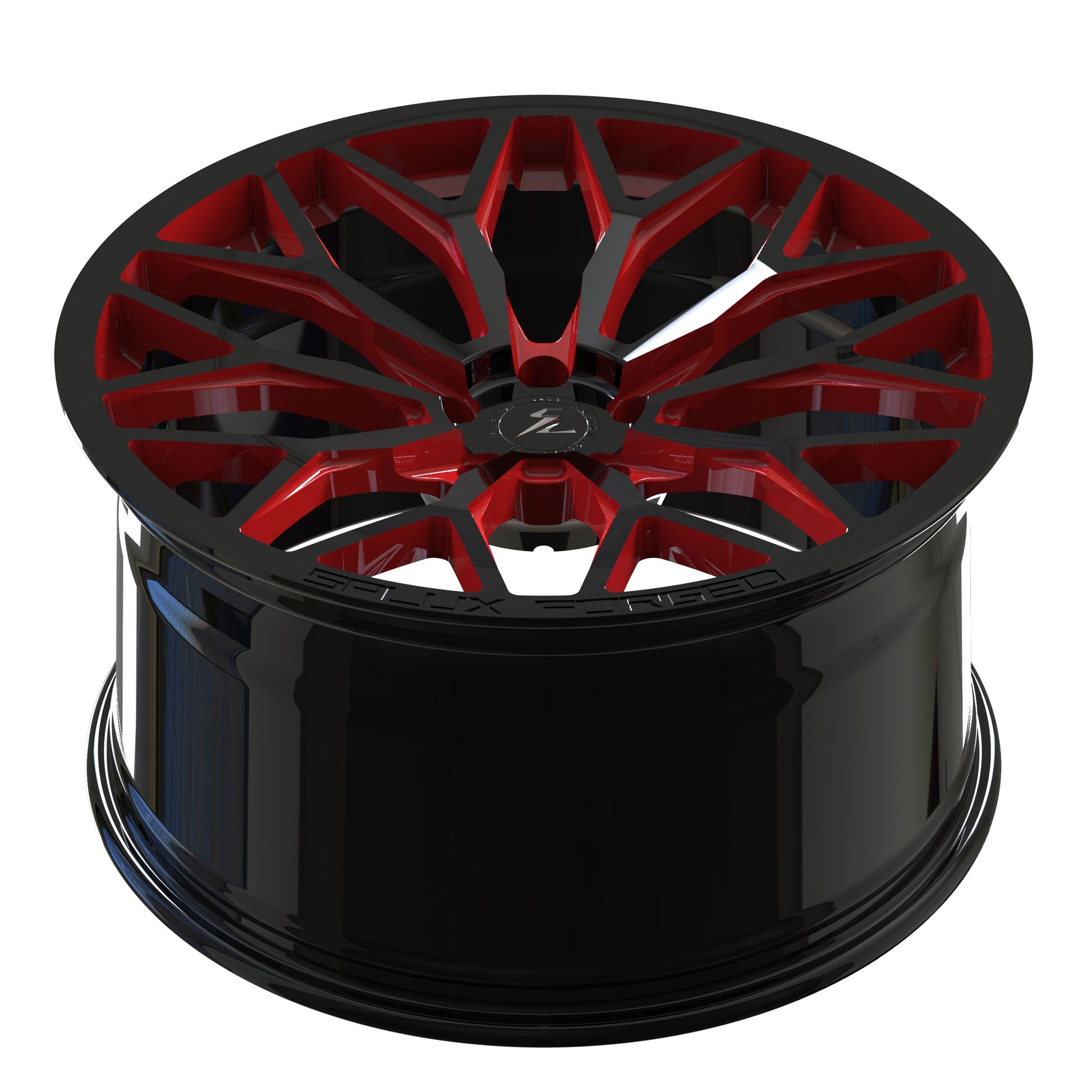 SC-14M black with red accents forged wheels for Escalade - multi-spoke custom wheels
