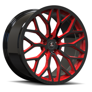 SC-14M black and red forged wheels for 2015 Subaru WRX - custom rims