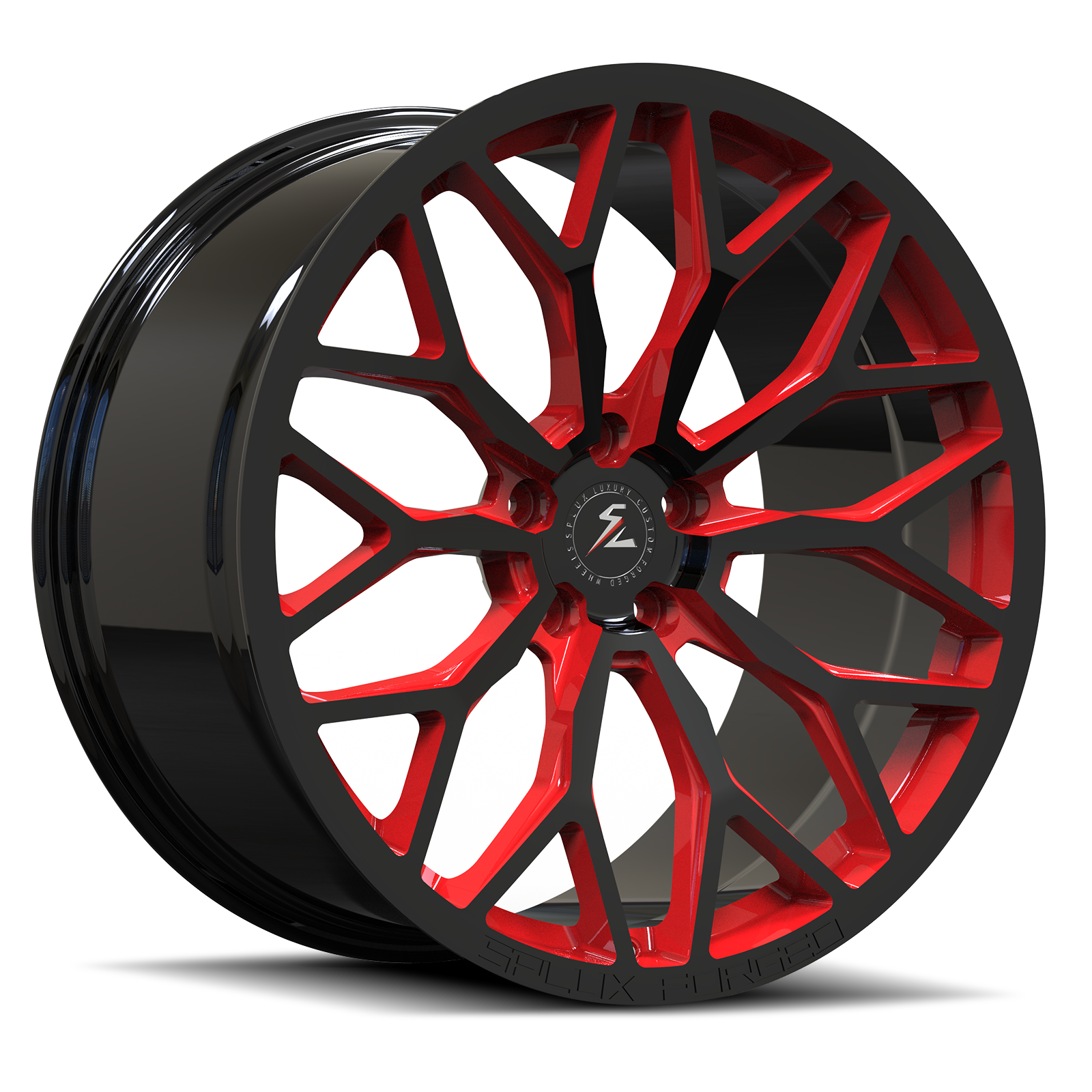SC-14M black and red forged wheels for 2024 Cadillac Escalade - custom rims