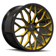 SC-14M black and yellow forged wheels for Subaru - lightweight custom wheels