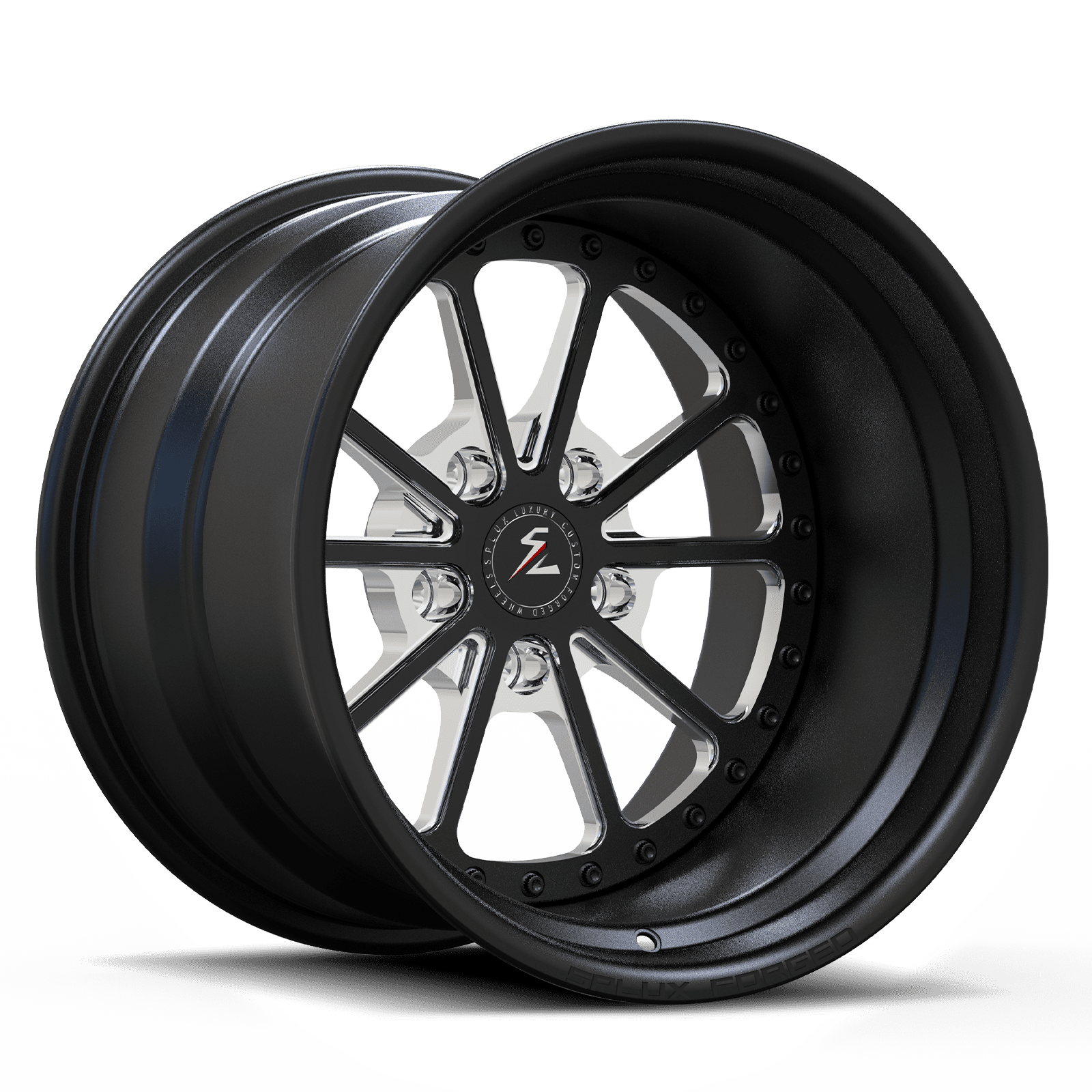 Splux SD-20 deep dish 10-spoke forged wheels matte black finish for Holden Torana LX hatch