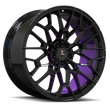 Lucid forged wheels SF-10 monoblock design in black and purple finish