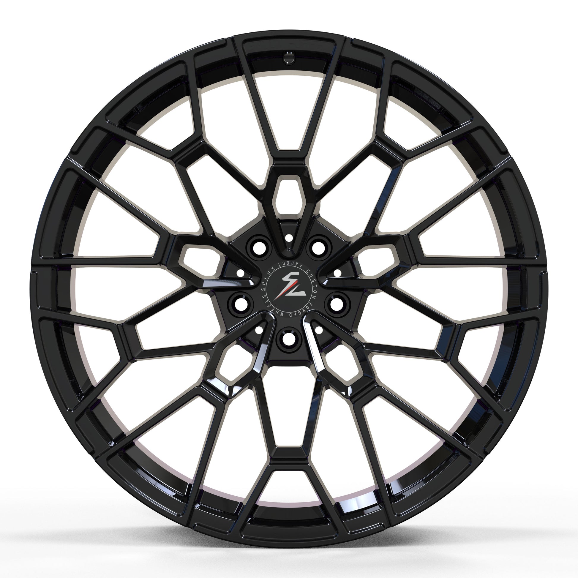 SF-10 custom forged monoblock wheels for Lucid with multi-spoke flat design