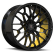 Lucid aftermarket wheels SF-10 forged monoblock rims in black and green finish