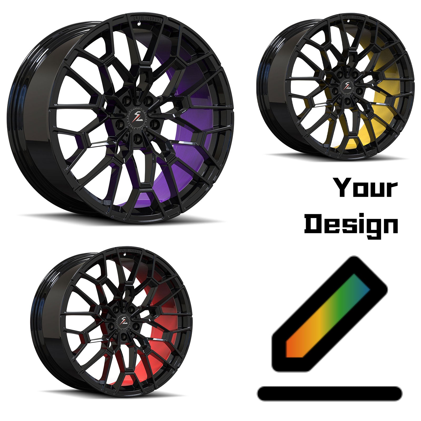 Lucid 5-lug aftermarket rims SF-10 forged wheels with custom finish options