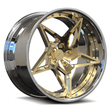 SD-25 polished frozen gold chrome forged wheels for the Cutlass - luxury 2-piece alloys