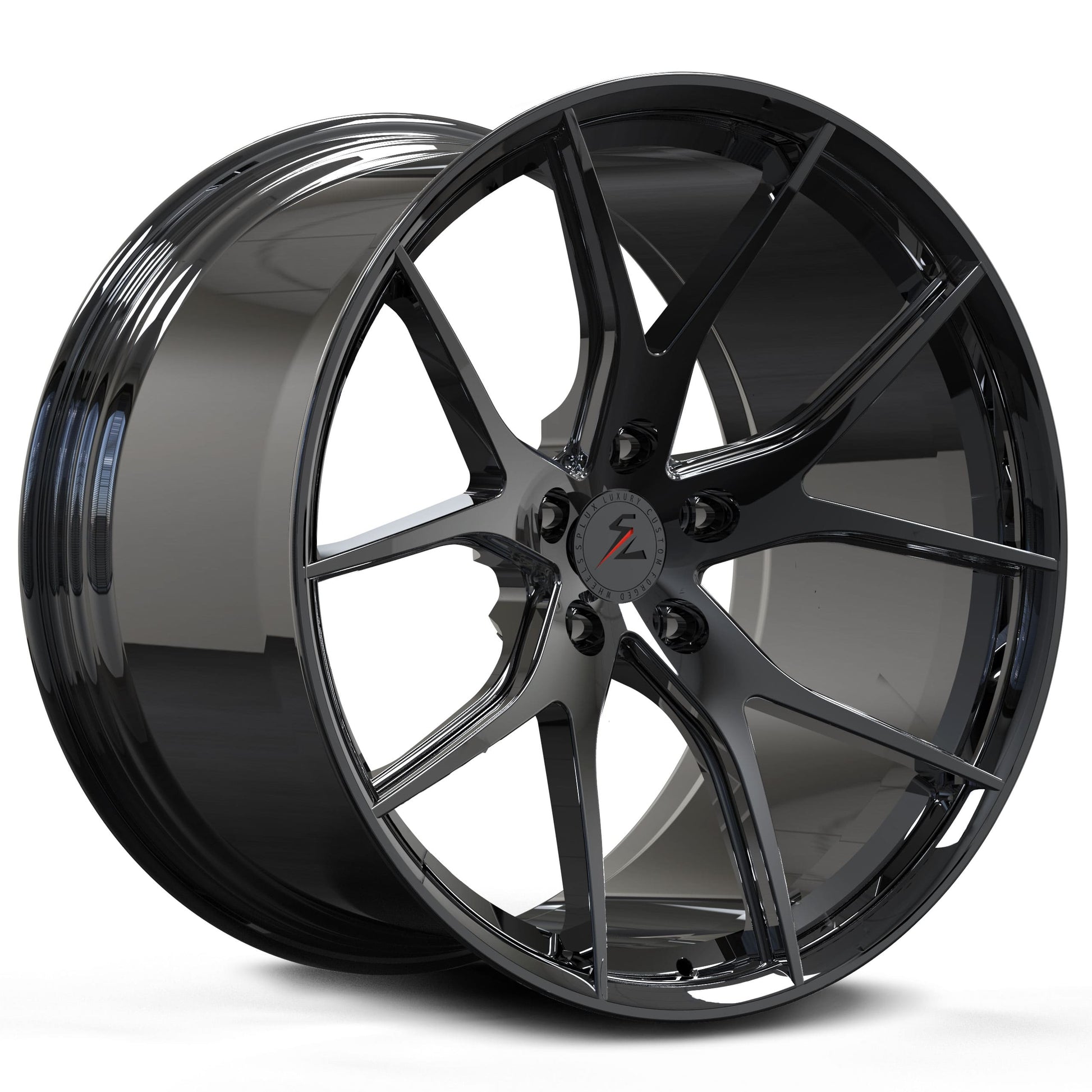 SC-04M black chrome forged wheels for Corvette Z06 - deep concave aftermarket alloys