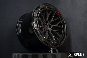 carbon fiber wheels for corvette C1-C8. 20/21 inch stock size custom forged 2-piece deep concave wheels from splux.