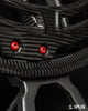 2000 corvette carbon fiber wheels details with red screws. fully forged 2-piece y-spoke design. 