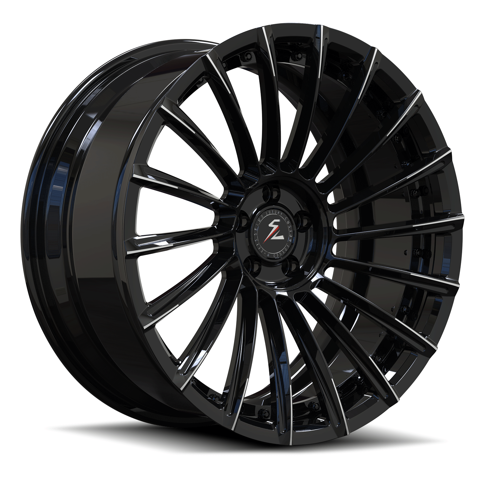 SL-C23 all black machined multi-spoke forged wheels for 2010 Escalade - luxury custom rims