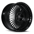 Black 24" wheels for 2017 Escalade, custom forged 2-piece rims, concave multi spoke wheels for Cadillac models.