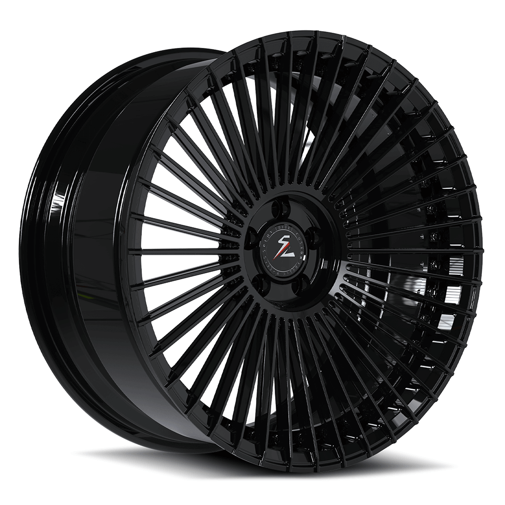 Black 24" wheels for 2017 Escalade, custom forged 2-piece rims, concave multi spoke wheels for Cadillac models.