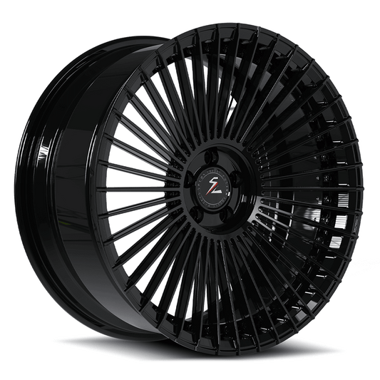 Black 24" wheels for 2017 Escalade, custom forged 2-piece rims, concave multi spoke wheels for Cadillac models.