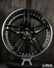 Splux SA-01 black and chrome alloy wheels for C7 Corvette, offering an aggressive look with premium quality and style.