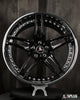 Splux SA-01 black and chrome alloy wheels for C7 Corvette, offering an aggressive look with premium quality and style.
