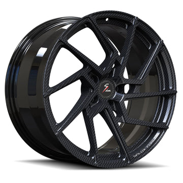 Splux SA-03M carbon fiber directional monoblock wheels, aggressive custom forged design for Lamborghini