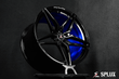 Splux SC-03M concave black Corvette rims with brushed blue finish and 5-spoke design for a bold, aggressive look.