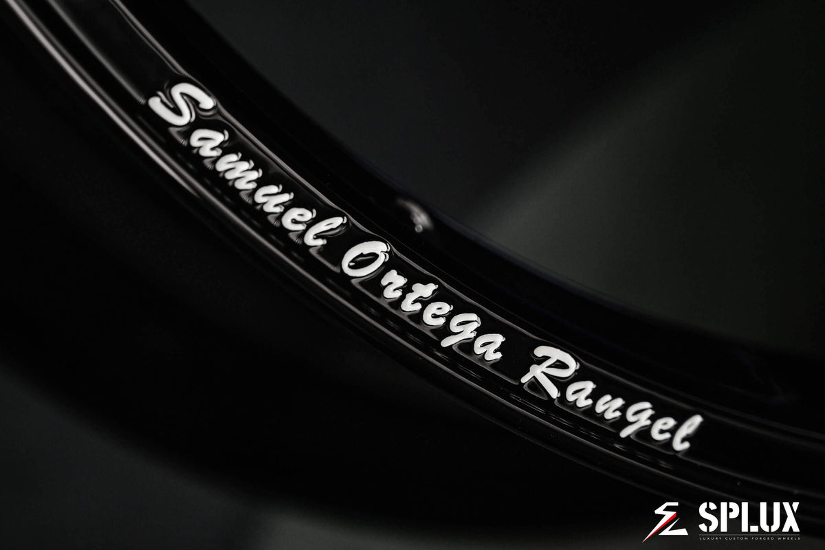 Splux SC-03M 20-inch black rims for Corvette, featuring a brushed blue finish and sleek 5-spoke concave design for a bold, stylish upgrade.