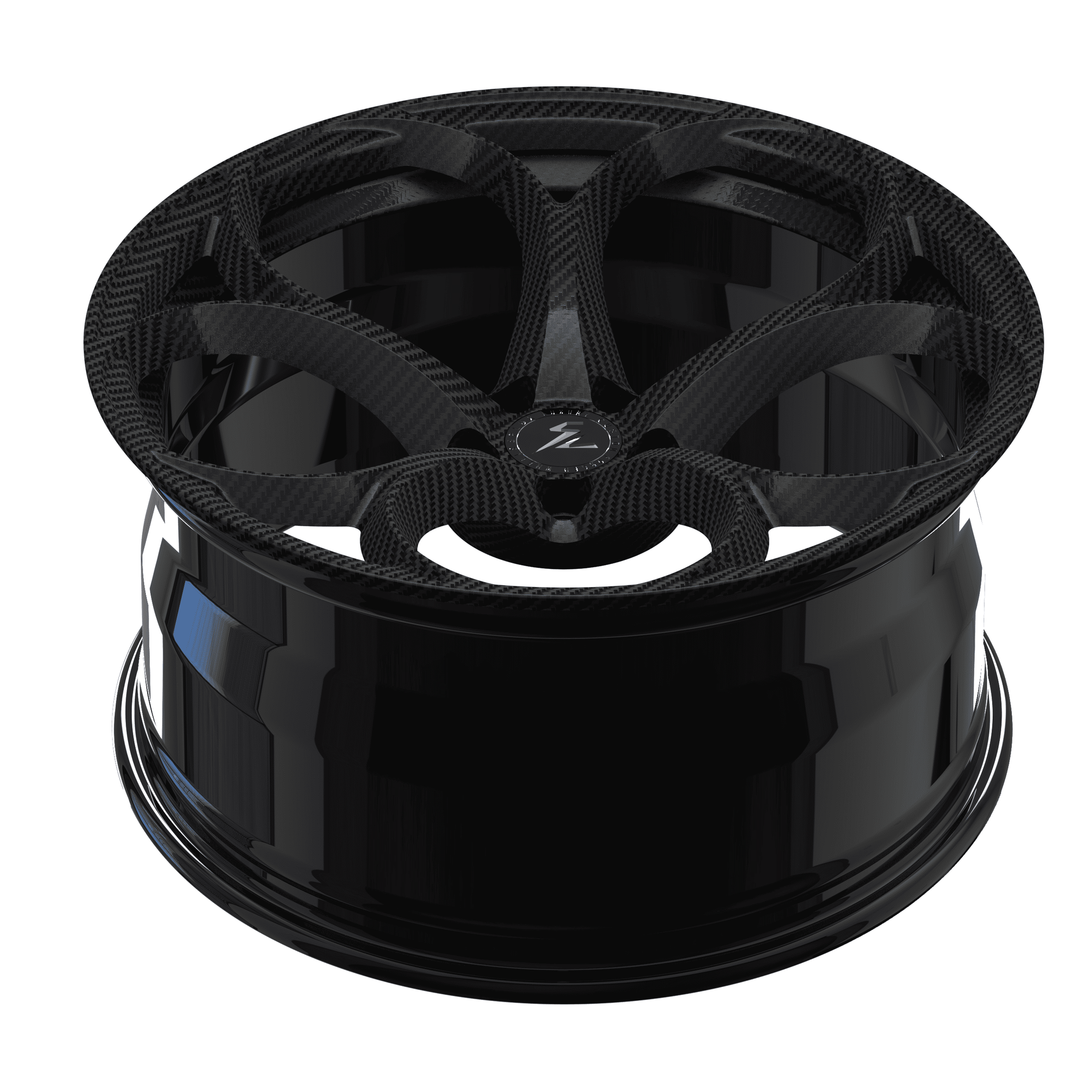Splux SC-07M carbon fiber monoblock wheels front view, luxury performance concave styling