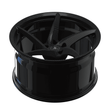 Splux SC-09M carbon fiber monoblock wheels front view, aggressive stance 5 spoke design