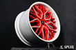 Splux SD-01 corvette c8 aftermarket wheels. Deep dish custom stingray wheels in 19/20-inch with red and white finish.
