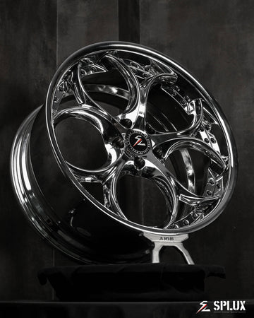 Upgrade your C8 with Splux SD-03 black aftermarket wheels in 20/21-inch sizes, featuring a sleek chrome finish for a bold look.