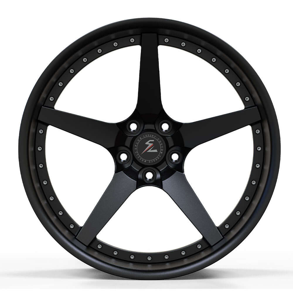 SD-06 black forged wheels for Crown Victoria - deep lip aftermarket rims