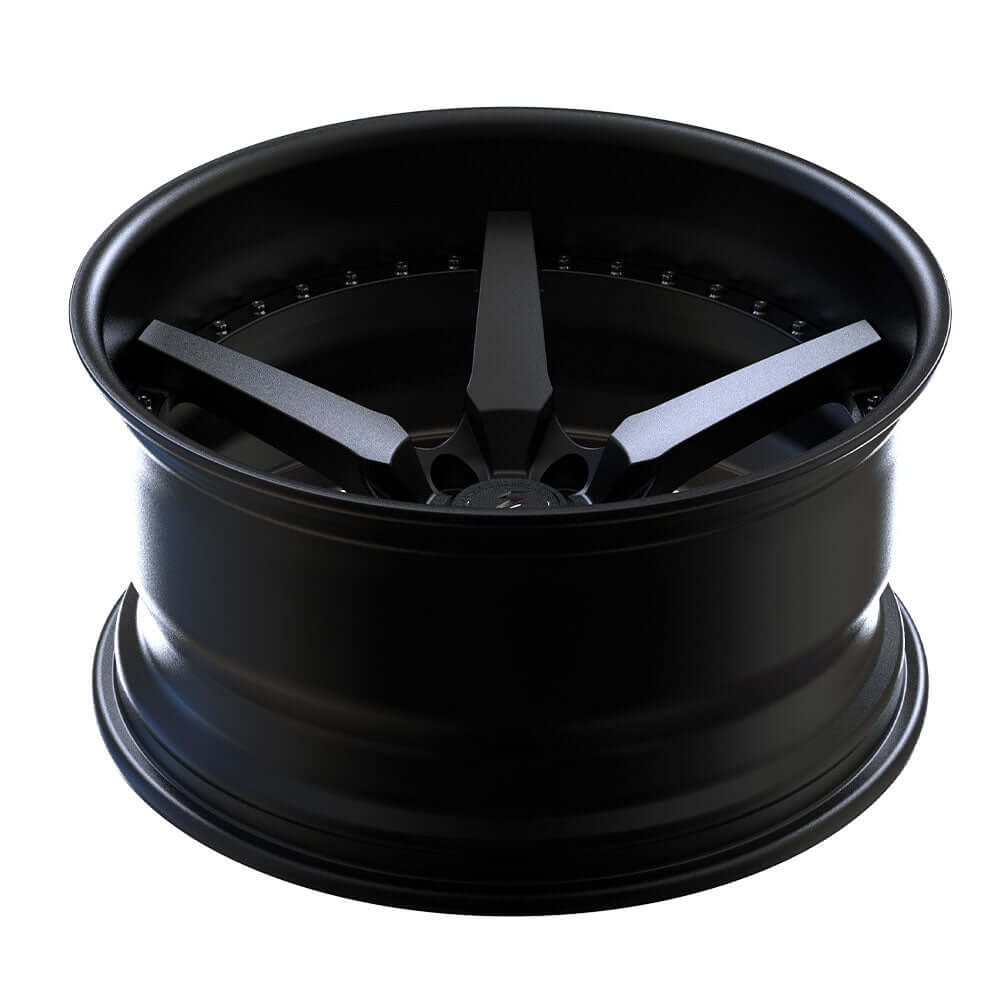 SD-06 black deep dish forged custom wheels - aftermarket rims