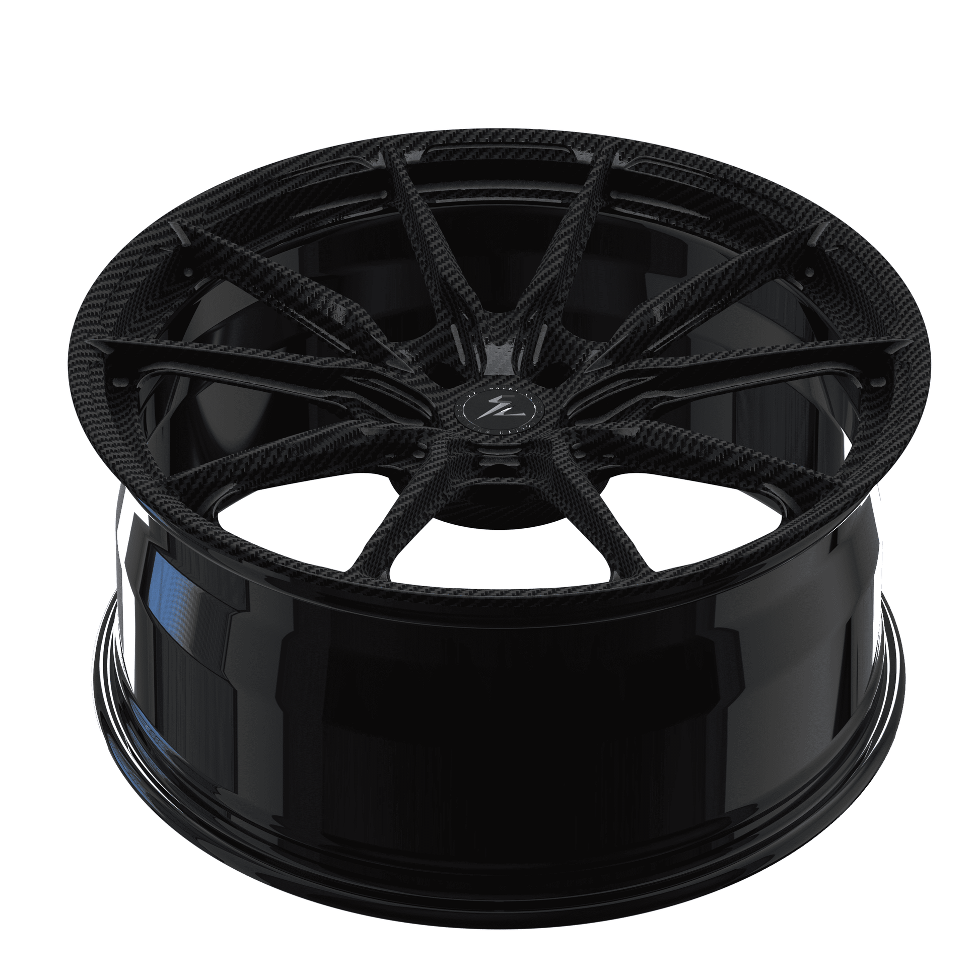 Splux SF-06 carbon fiber monoblock wheels front view, performance-focused 10 spoke styling