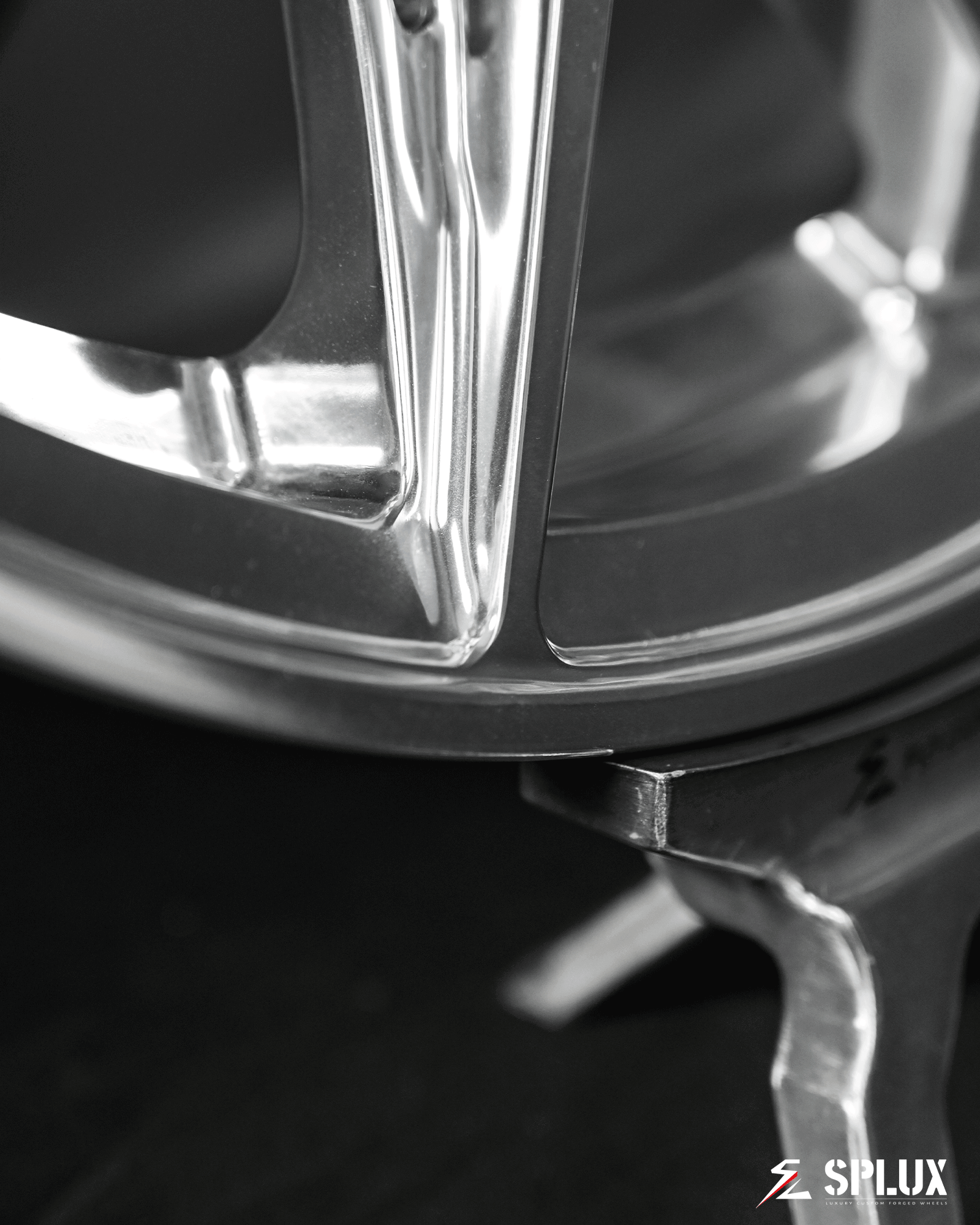 Polished 6-lug SL-02 custom forged monoblock wheels for 1999 Twin Turbo Viper, lightweight Y-spoke aftermarket rims.